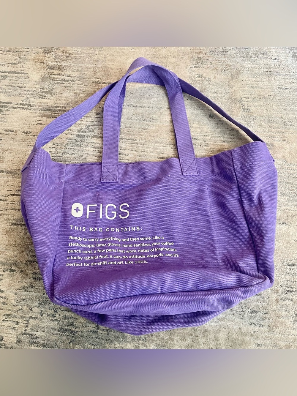 Figs Limited Color Lilac Dawn Canvas Tote- EUC